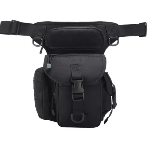 Vízálló taktikai combtáska, 6 zsebes, állítható pánttal, 31×20×13 cm