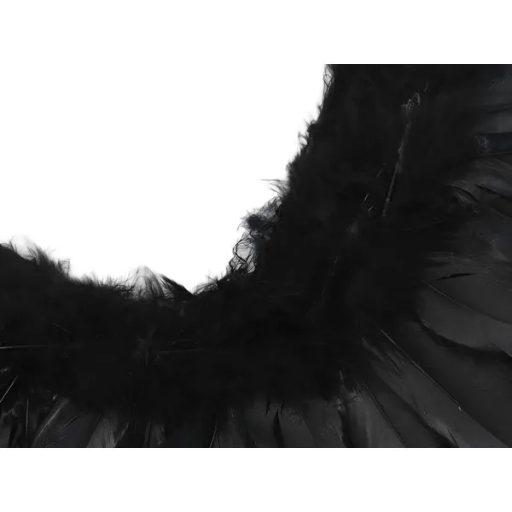 Fekete tollas angyalszárny jelmez kiegészítő, 60×30 cm, egy méret