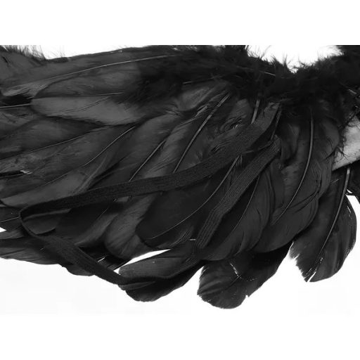 Fekete tollas angyalszárny jelmez kiegészítő, 60×30 cm, egy méret