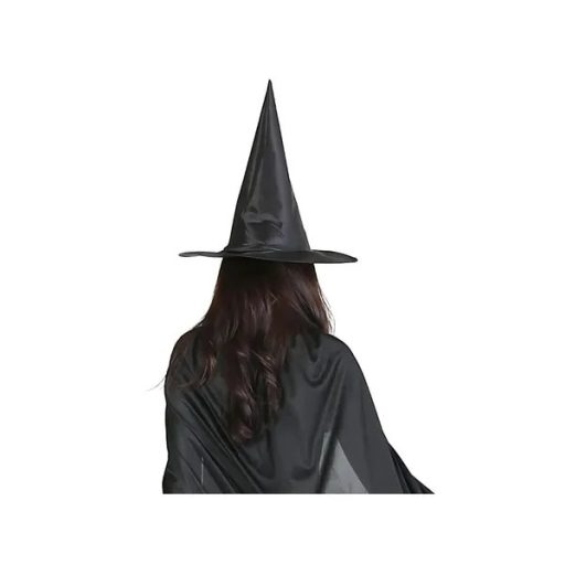 Fekete, kúp alakú boszorkánykalap Halloweenhez, univerzális méret
