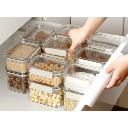 Átlátszó, légmentes műanyag ételtároló doboz készlet, 5 darab