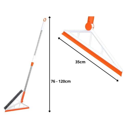 2 az 1-ben szilikon seprű állítható 76–120 cm nyéllel, 35 cm fejjel