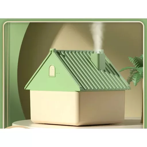 Házhatású 1 l USB aromaterápiás párásító, ionizáló diffúzor – zöld