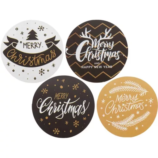 Karácsonyi matrica tekercs 500 db ünnepi dekoráció