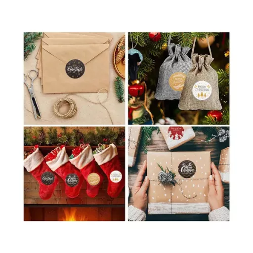 Karácsonyi matrica tekercs 500 db ünnepi dekoráció