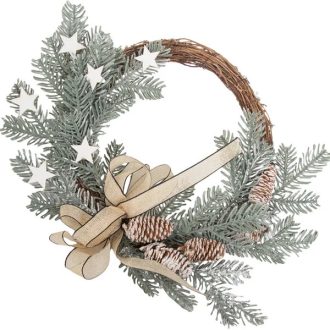   Karácsonyi ajtódísz koszorú természetes tobozokkal, 45 cm