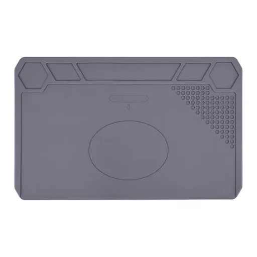 Szilikon antisztatikus szerviz szőnyeg, rekeszes, 35×25 cm, szürke