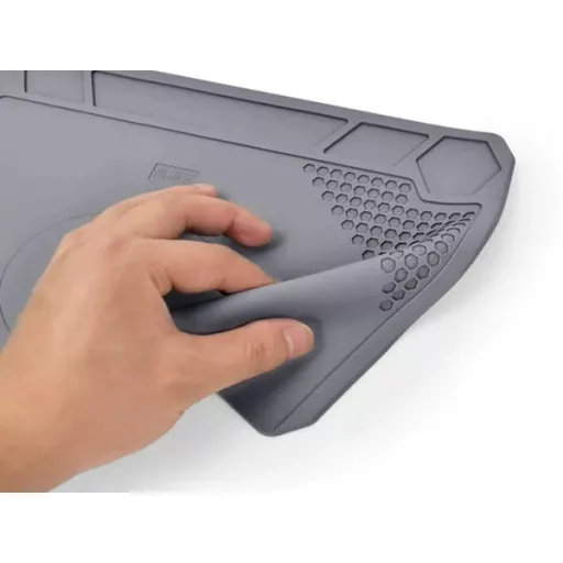 Szilikon antisztatikus szerviz szőnyeg, rekeszes, 35×25 cm, szürke