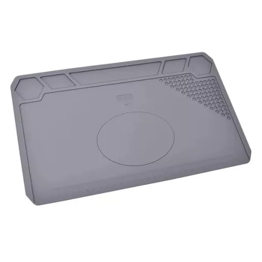 Szilikon antisztatikus szerviz szőnyeg, rekeszes, 35×25 cm, szürke