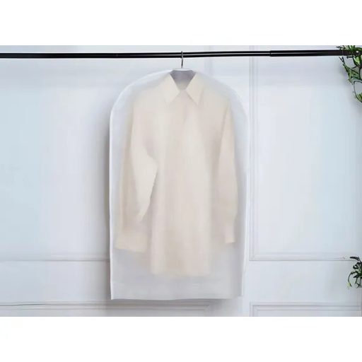 Öltöny- és kabátvédő huzat, 60x100 cm, PEVA, portaszító, akasztónyílással