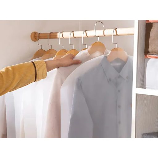 Öltöny- és kabátvédő huzat, 60x100 cm, PEVA, portaszító, akasztónyílással