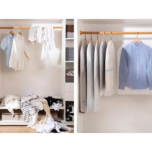 Ruha- és kosztümhuzat PEVA anyagból, akasztónyílással, 60×140 cm