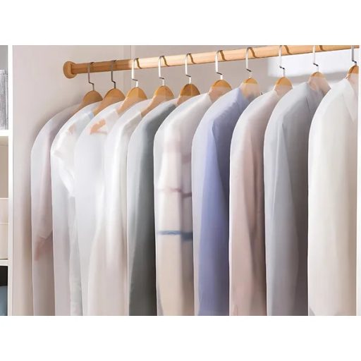 Ruha- és kosztümhuzat PEVA anyagból, akasztónyílással, 60×140 cm