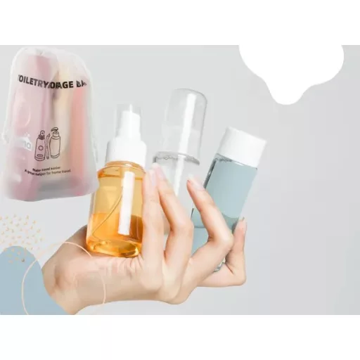 Vízálló, féláttetsző PEVA kozmetikai utazótáska húzózsinórral 24×20 cm