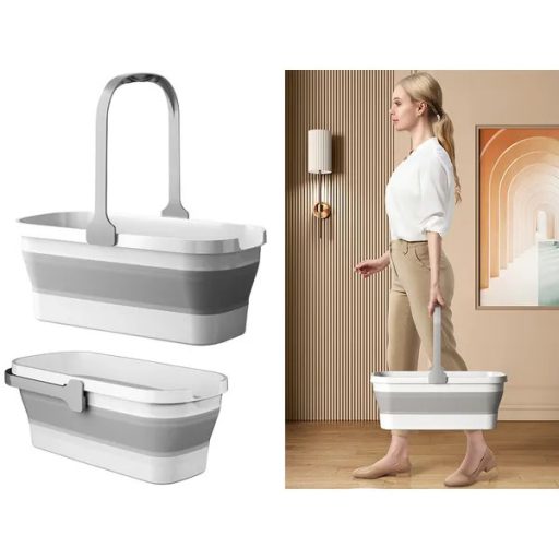 Összecsukható szilikon lavór 10 l, nagy méretű, helytakarékos mosókosár