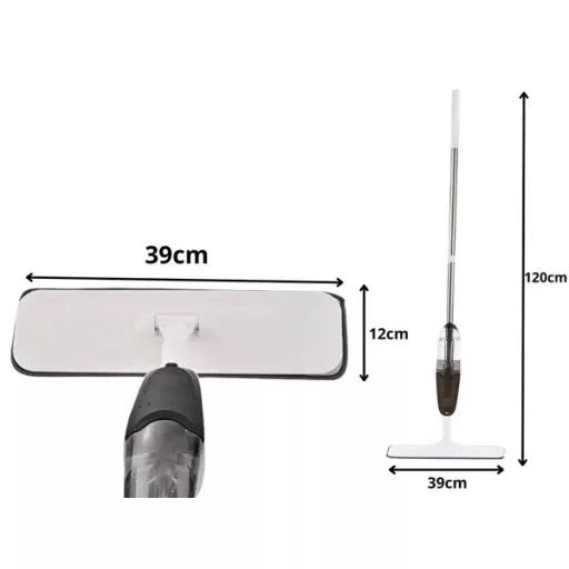 Permetezős lapos felmosó 120 cm, 350 ml tartály, 3 mikroszálas pad