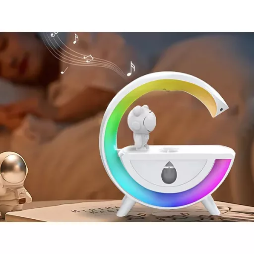 Űrhajós 3-az-1-ben párásító bluetooth hangszóróval, RGB LED-del, 350 ml