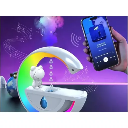 Űrhajós 3-az-1-ben párásító bluetooth hangszóróval, RGB LED-del, 350 ml