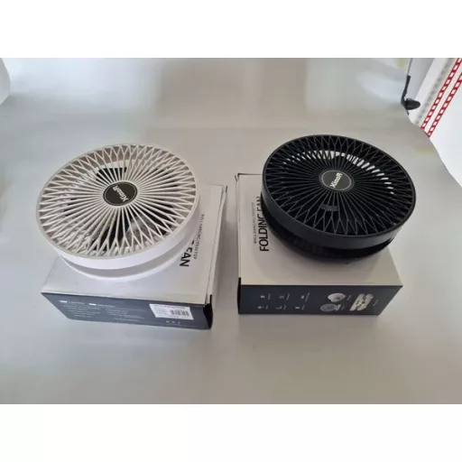 Összecsukható vezeték nélküli asztali-fali ventilátor klipsszel, USB, 3 fokozat