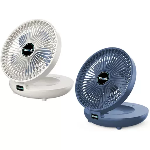 Összecsukható vezeték nélküli asztali-fali ventilátor klipsszel, USB, 3 fokozat
