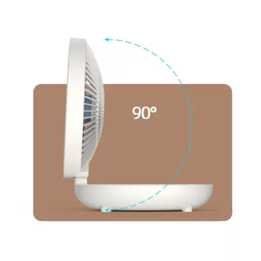 Összecsukható vezeték nélküli asztali-fali ventilátor klipsszel, USB, 3 fokozat