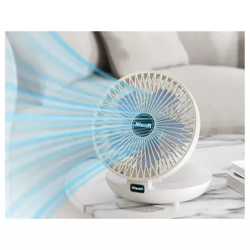 Összecsukható vezeték nélküli asztali-fali ventilátor klipsszel, USB, 3 fokozat