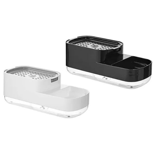 Mosogatószer adagoló szivaccsal, kétrekeszes műanyag, 23×10×8,5 cm