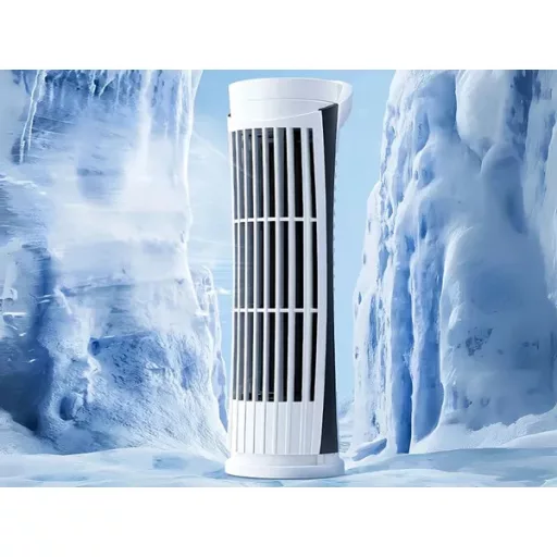 Mini USB oszlop ventilátor LED világítással, 2 fokozat, 26 cm