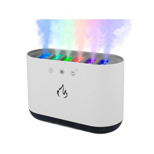 Légpárásító aromadiffúzor RGB LED fénnyel, 6 fúvókával, 900 ml