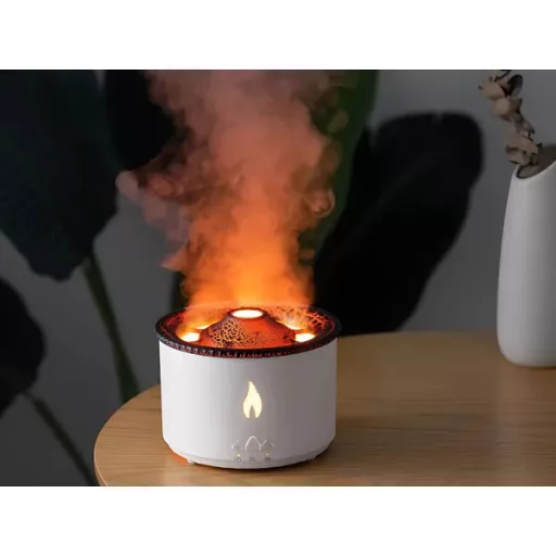 LED RGB vulkán effekt légnedvesítő aroma diffúzor, 360 ml, 12 W