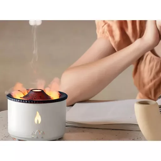LED RGB vulkán effekt légnedvesítő aroma diffúzor, 360 ml, 12 W