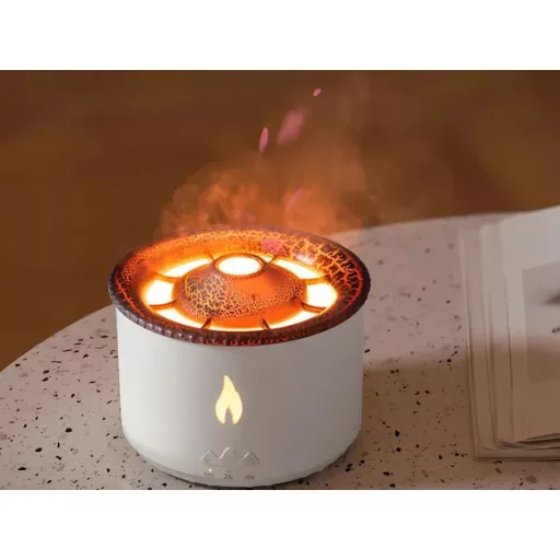 LED RGB vulkán effekt légnedvesítő aroma diffúzor, 360 ml, 12 W