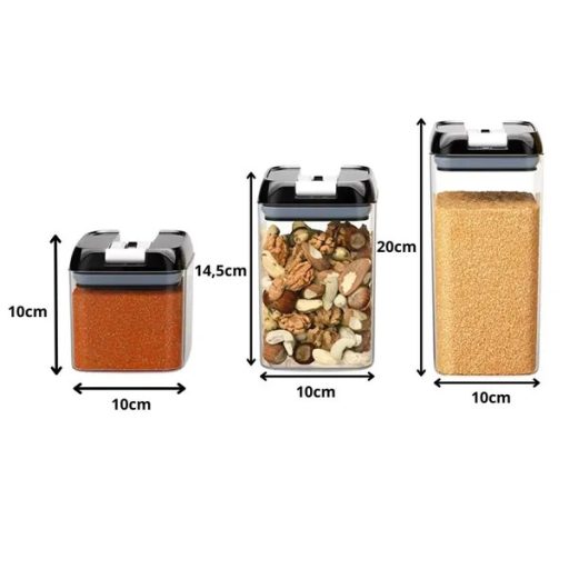 Átlátszó, szilikon tömítésű ételtároló doboz szett, 4 db (0,5–1,2 l)