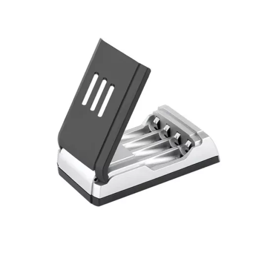 LCD-kijelzős gyors AA/AAA akkumulátor töltő, 4 férőhely, automatikus