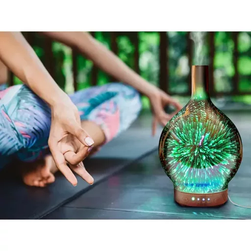 120 ml üveg aroma diffúzor, párásító és 3D RGB éjszakai fény időzítővel