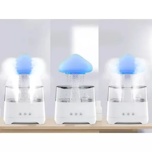 Gombakalap alakú 450 ml USB párásító aroma diffúzor RGB fénnyel, távirányítóval
