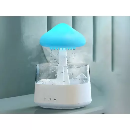 Gombakalap alakú 450 ml USB párásító aroma diffúzor RGB fénnyel, távirányítóval