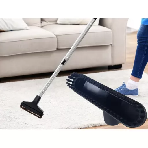 Univerzális porszívófej 32 mm, kihúzható 2-az-1-ben kefével, fekete