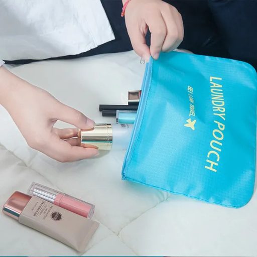 Utazási rendező szett 6 db, vízálló poliészter, világoskék