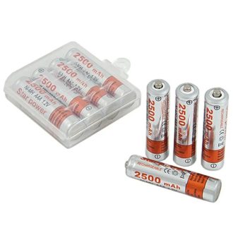 4 db AAA Ni-MH tölthető akkumulátor, 2500 mAh, 1,2 V