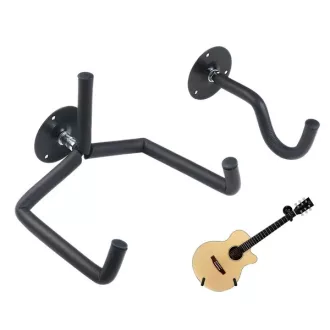   SG1B két részes vízszintes fali gitártartó, acél, fekete
