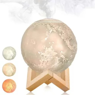   Ultrahangos hold alakú légnedvesítő LED lámpával, USB, 0,88 l