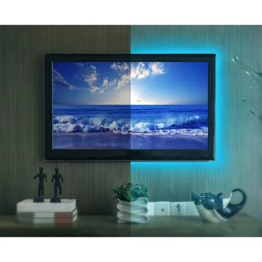 RGB LED TV háttérvilágítás készlet, 4×50 cm USB, távirányítóval