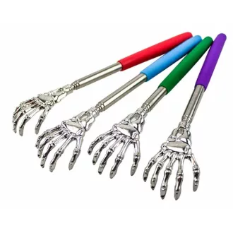   Teleszkópos acél hátvakaró, 21–56 cm, műanyag markolattal