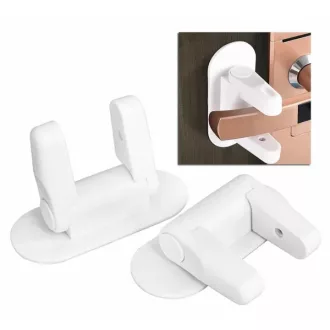  Fehér öntapadós ajtó- és ablakkilincs gyermekzár, 7 cm mély karok