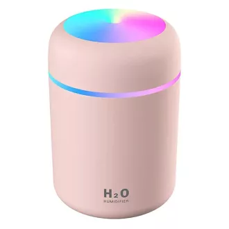   Ultrahangos USB párásító LED világítással, 300 ml, rózsaszín