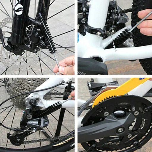 6 részes kerékpár tisztítókefe készlet műanyag, mikroszálas kesztyűvel