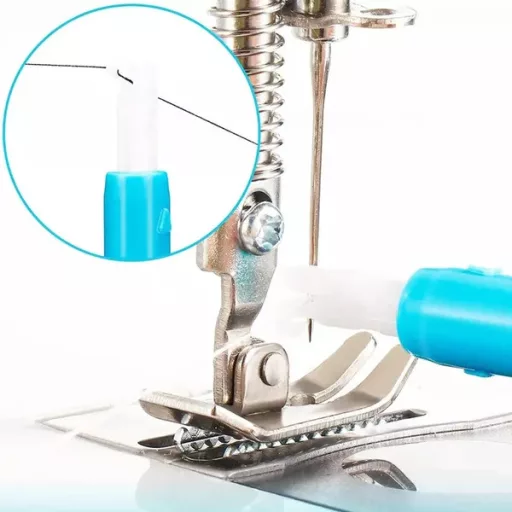 Automata kék cérna-befűző segédeszköz kézi és gépi varráshoz, 7,5 cm