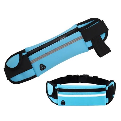 Futóövtáska palacktartóval, vízlepergető, kék, 77-96 cm