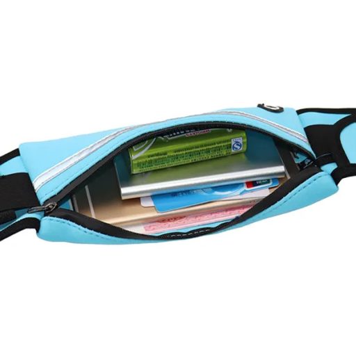 Futóövtáska palacktartóval, vízlepergető, kék, 77-96 cm